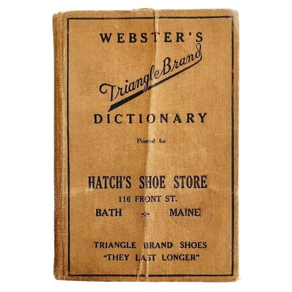 Webster's C1930s Triangle Brand Dictionary Hatch's Shoes Bath Maine Promo PB1 - Picture 2 of 5